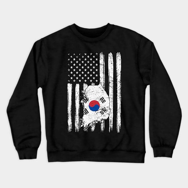 Vintage Korea Sunflower Flag Korea Lover Crewneck Sweatshirt by Sandra Holloman